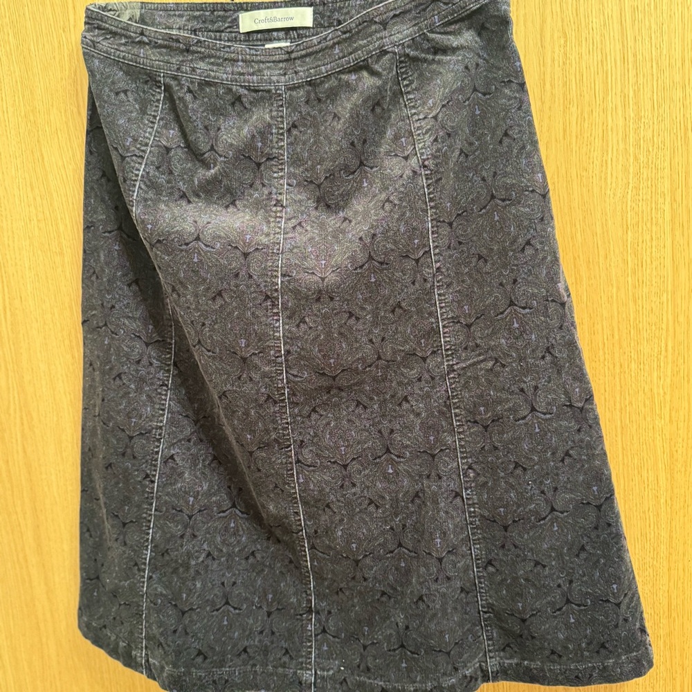 CROFT & BARROW Women's Corduroy Cotton A-Line Skirt  Size 12